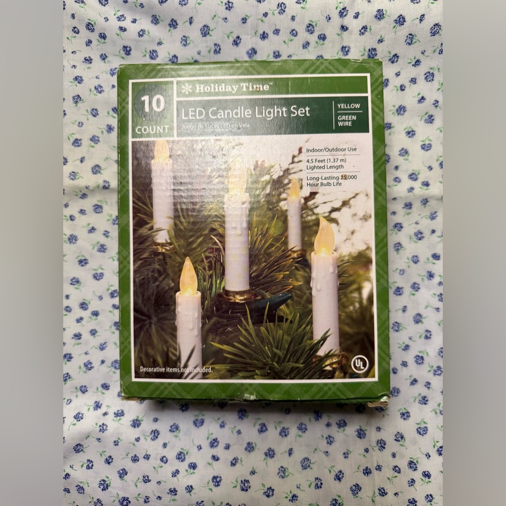 Holiday Time LED Candle Light Set with Yellow and Green new
